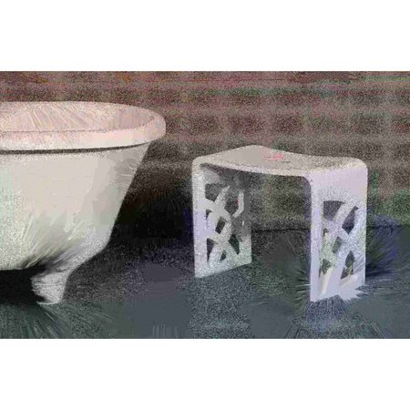 Alfi Brand Designer White Matte Solid Surface Resin Bathroom / Shower Stool ABST88